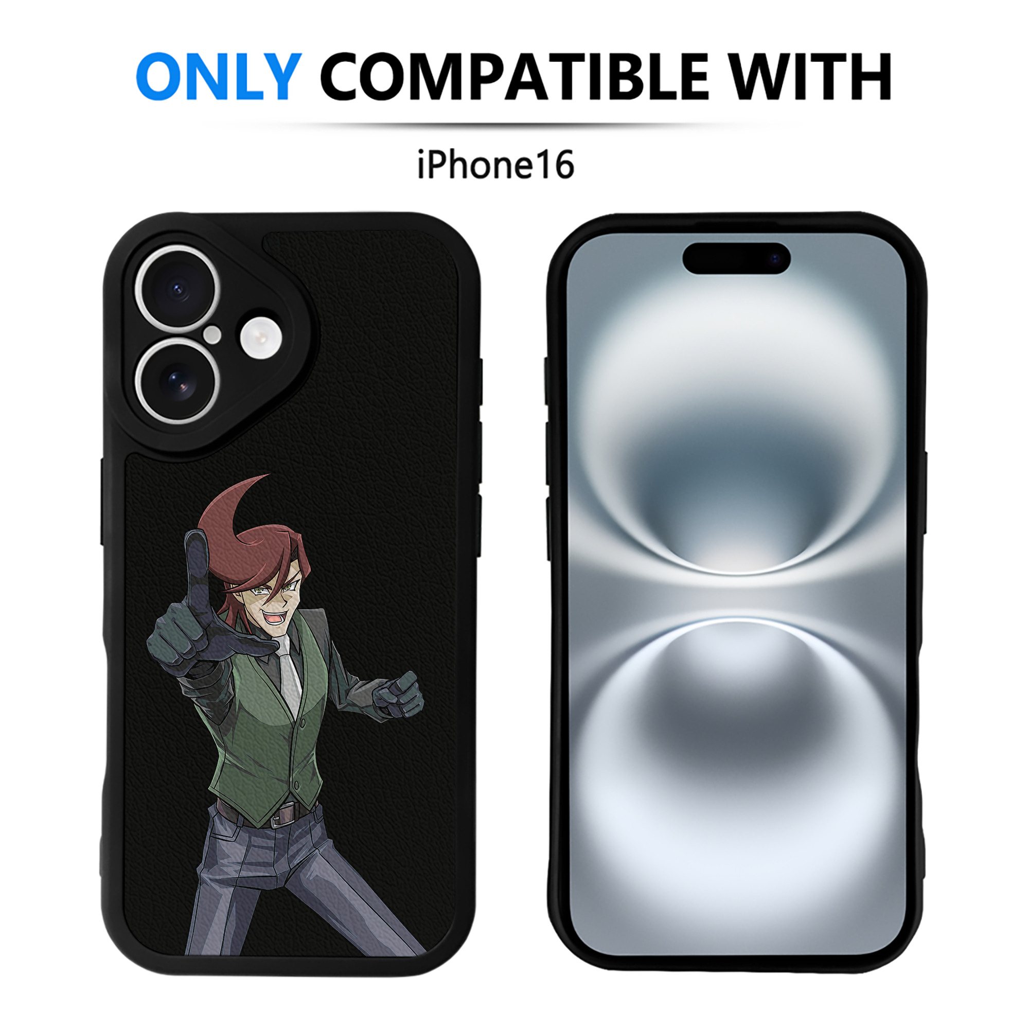 （画像用） 遊☆戯☆王 Yu-Gi-Oh! 【iPhone 16シリーズ対応】シリコンスマホケース（レザー調） 材質：シリコン